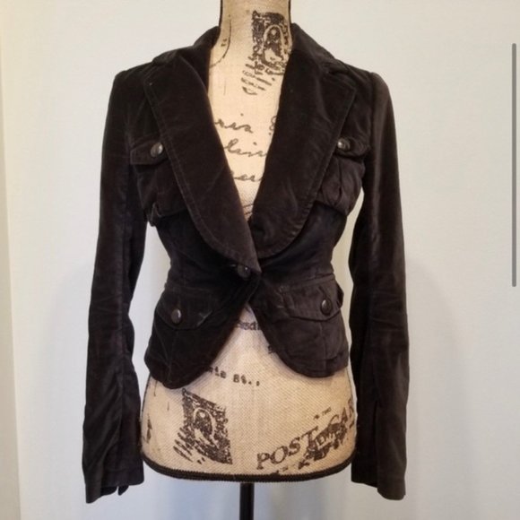 BB Dakota Vintage Black Velvet Jacket Size Small - Picture 3 of 7